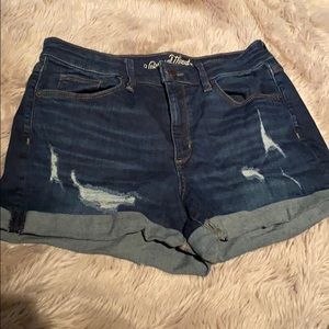 Dark wash high waisted shorts